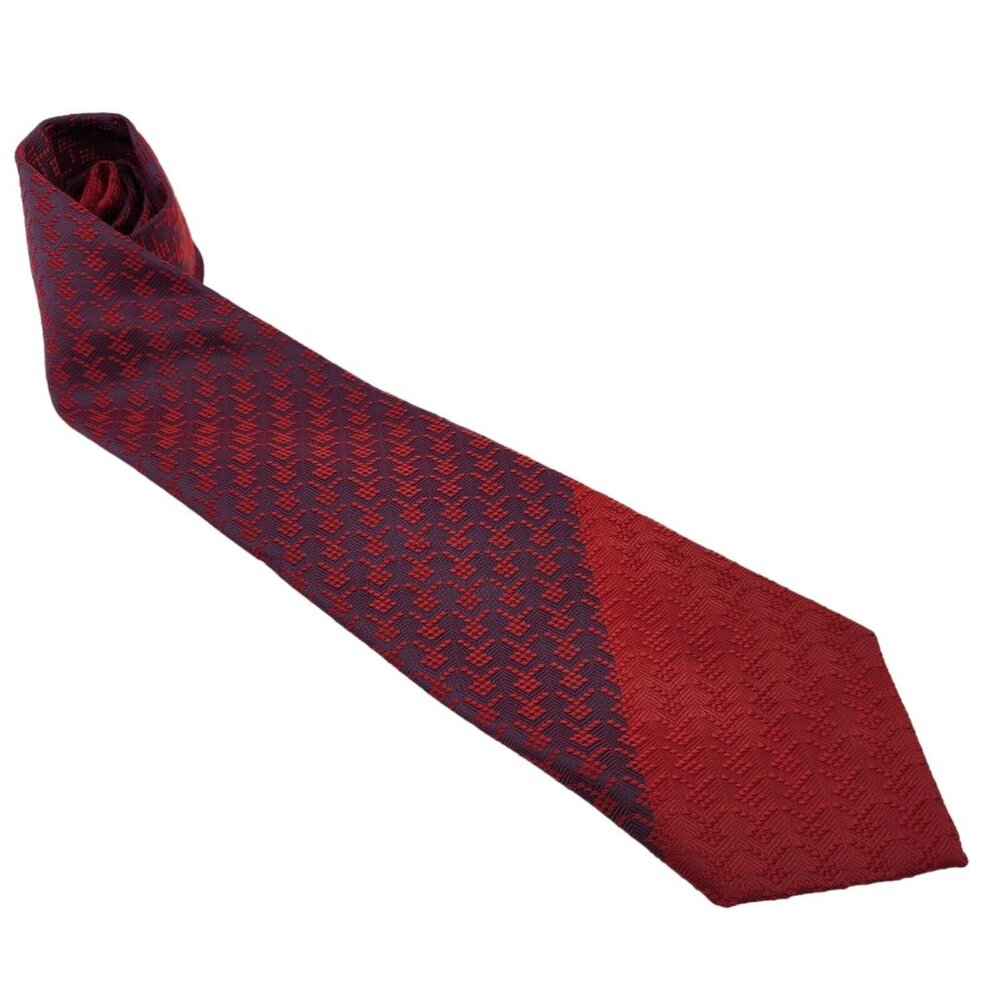 Westvale Mens Vintage Polyester Tie 55" X 3.75" Red‎ Blue Unique Pattern